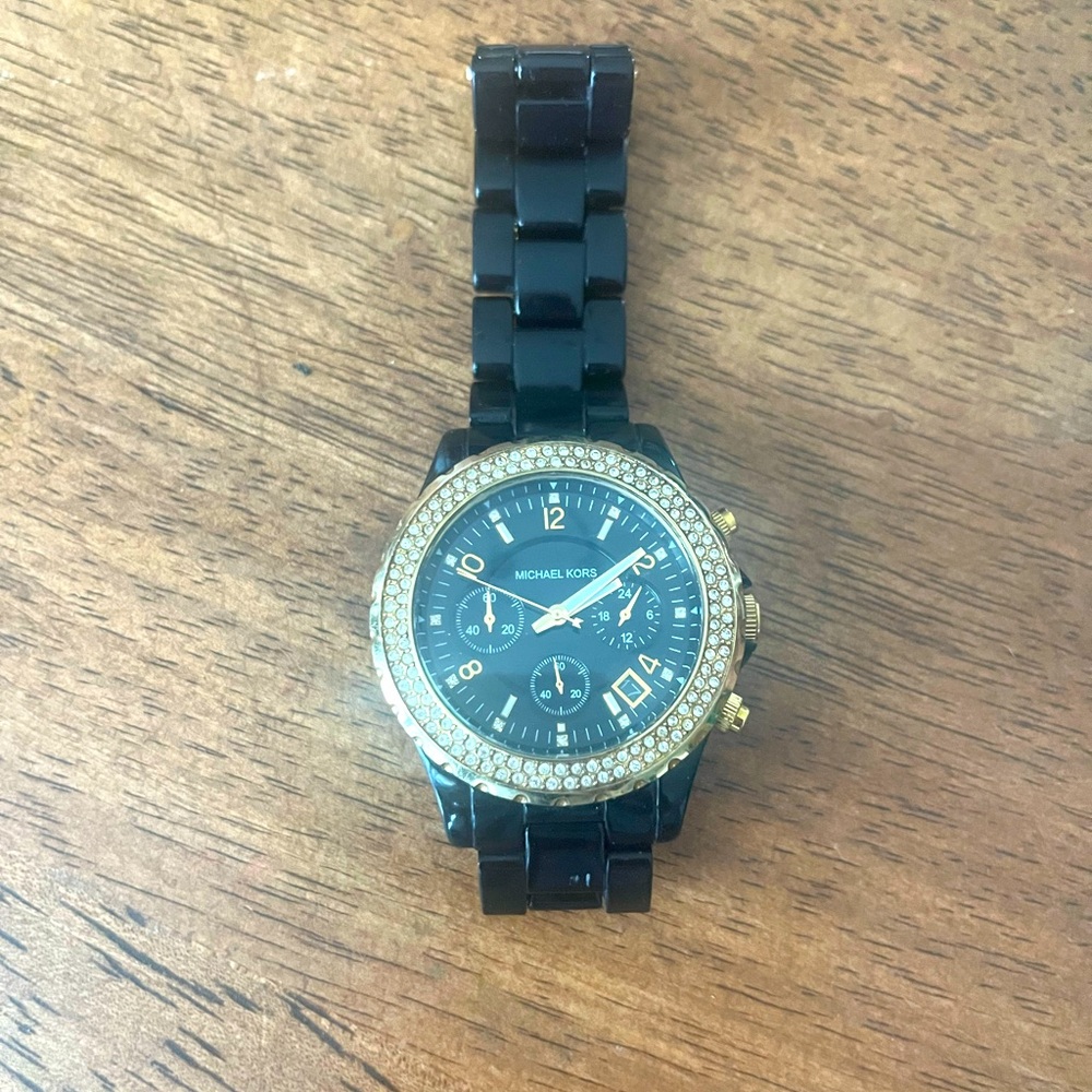 Womens Michael Kors Watch black with Rhinestones